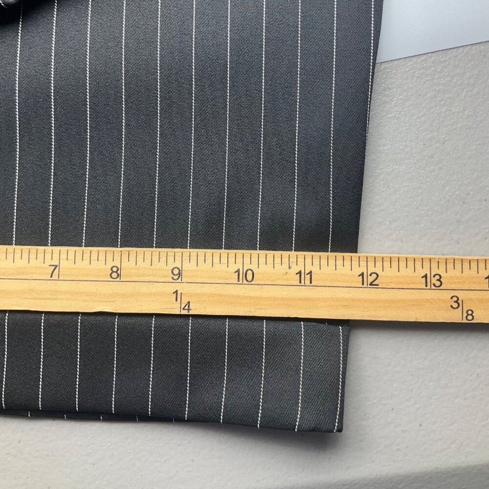 Unique Vintage XL Thelma Black Pinstripe High-Waisted Wide-Leg Pants Suspenders - Picture 16 of 16